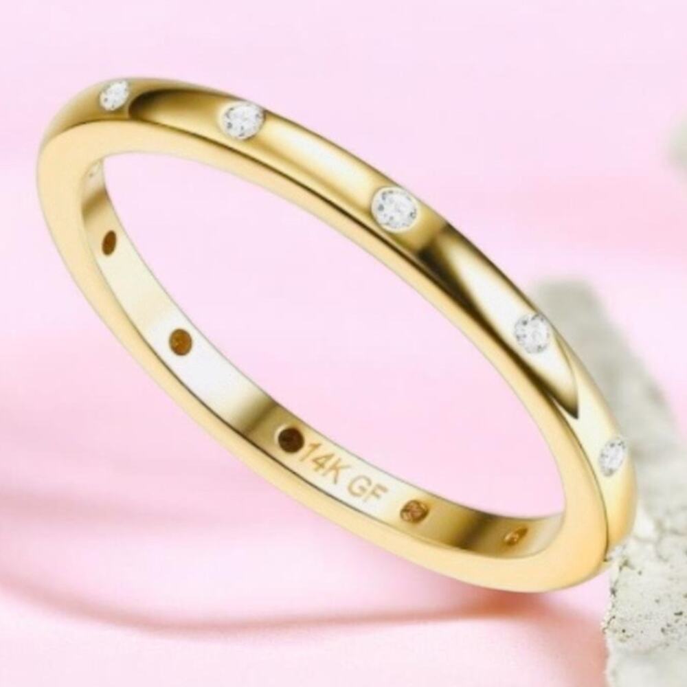 14K Stamped Gold Plated  Rings for Women Non Tarnish Size 10